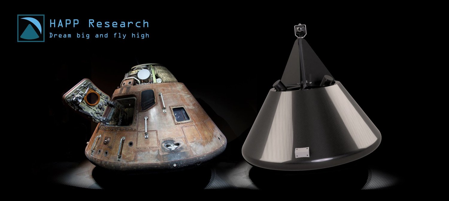 Apollo on the left, HAPP on the right. NASA worked out the aerodynamics and we're not ashamed to plagiarize!